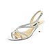 Nina Circe Women Open-Toe Canvas Silver Slingback Heel