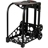 Zuca Sport Frame (Black) with Built-In Seat, Telescoping Handle, and Flashing Wheels (for any Sport Insert Bag)