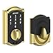 SCHLAGE BE375 CAM 605 Touch Keyless Touchscreen Electronic Deadbolt Lock, Bright Brass