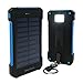 MeliTech Portable Solar Charger Waterproof Mobile Power Bank 20000mAh External Backup Battery Dual USB 5V 1A/2A Output With LED Flashlight and Compass For Phones Tablet Camera iPhone Samsung (Blue)
