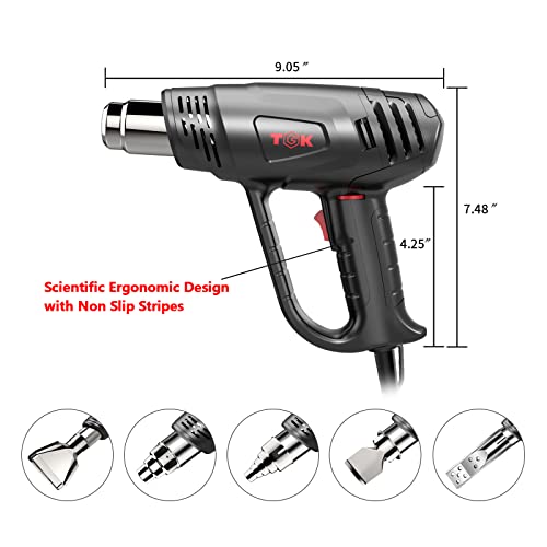 Heat Gun, TGK® 1800W Heavy Duty Hot Air Gun Kit 122℉1202℉ Dual