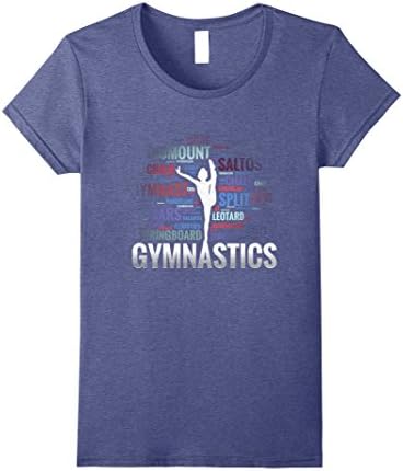 Womens Love Gymnastics T-Shirt Small Heather Blue