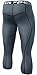 TSLA Men's Compression 3/4 Capri Pants Baselayer Cool Dry Sports Running Yoga Tights, Zero(p15) - Grey & Black, X-Large
