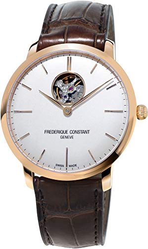 Frederique Constant Men's FC-312V4S4 Slim Line Analog Display Swiss Automatic Brown Watch