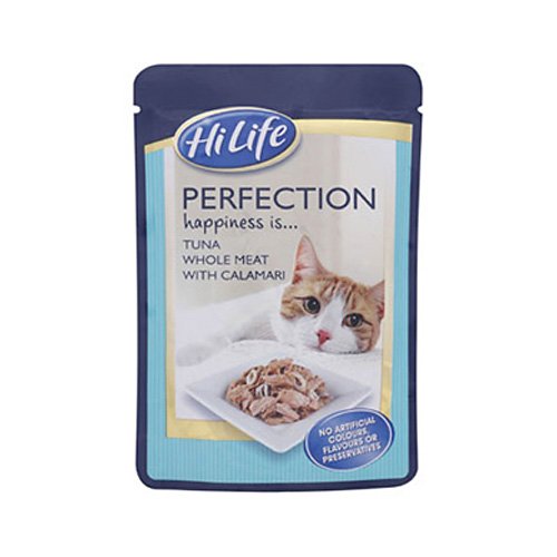 Hi Life Perfection Pouch Tuna Whole Meat with Calamari Cat Food 18 x