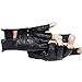 Long Keeper Fingerless Genuine Leather Gloves for Men Half Finger Driving Sport Gloves Black