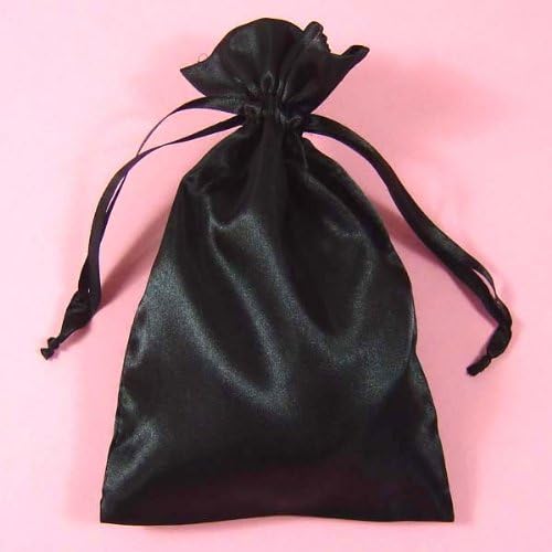 10 Black 5"x 8" Satin Drawstring Pouches with Free Shipping