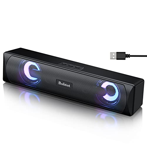 Bobtot Computer Speakers Bluetooth Desktop Soundbar HiFi Stereo Audio