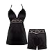 Ekouaer Sleepwear Women's Short Pajama Set Sexy Lingerie Satin Cami Set