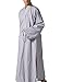 KATUO Gray Men's Long Gown Traditional Buddhist Meditation Monk Robe (XL)