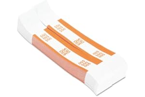 Dunbar Security Products Currency Straps, Orange Money Bands, 50 (1000 Pack)