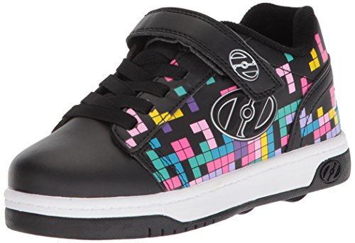 Heelys Girls' Dual UP X2 Tennis Shoe, Black/Block Print, 4 M US Little Kid