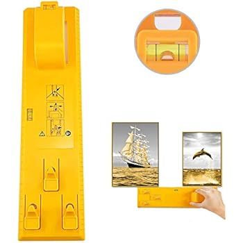 Picture Frame Hanger Tool,Picture Hanging Kit,Picture Hanger Tools with Level Suitable for All Wall Materials, Picture Frame Ruler for Marking Position, Hooks, Nails and Hanger Level