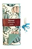 Autumn Harvest Blue and White Pumpkins Dish Drying Mat: Fall Seasonal Home Decor (Dish Drying Mat, 2pc)
