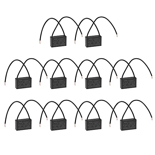 uxcell Ceiling Fan Capacitor CBB61 1uF 350V AC 2 Wires Metallized Polypropylene Film Capacitor 36x23x12mm for Electric Fan Pump Motor Generator 10Pcs: Industrial & Scientific