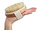 Janrely Dry/Wet Bath Body Brush, Natural Boar's Bristle Massage for Better Exfoliation