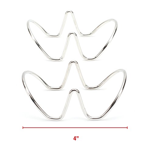 Taco Holders, Taco Stands - Premium Stainless Steel Taco Holder, Taco Stand Hold 2 Hard Or Soft Shell Tacos - Set Of 2 Racks Fit On Plate By 2Lb Depot (763684999403)
