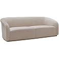 TOV Furniture Yara 31.3" H Transitional Velvet Upholstered Sofa in Pleated Beige