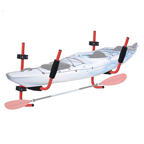 Ediors Pair Steel Kayak Wall Rack Hanger Storage Heavy Duty Surfboard Canoe - Thumbnail 2