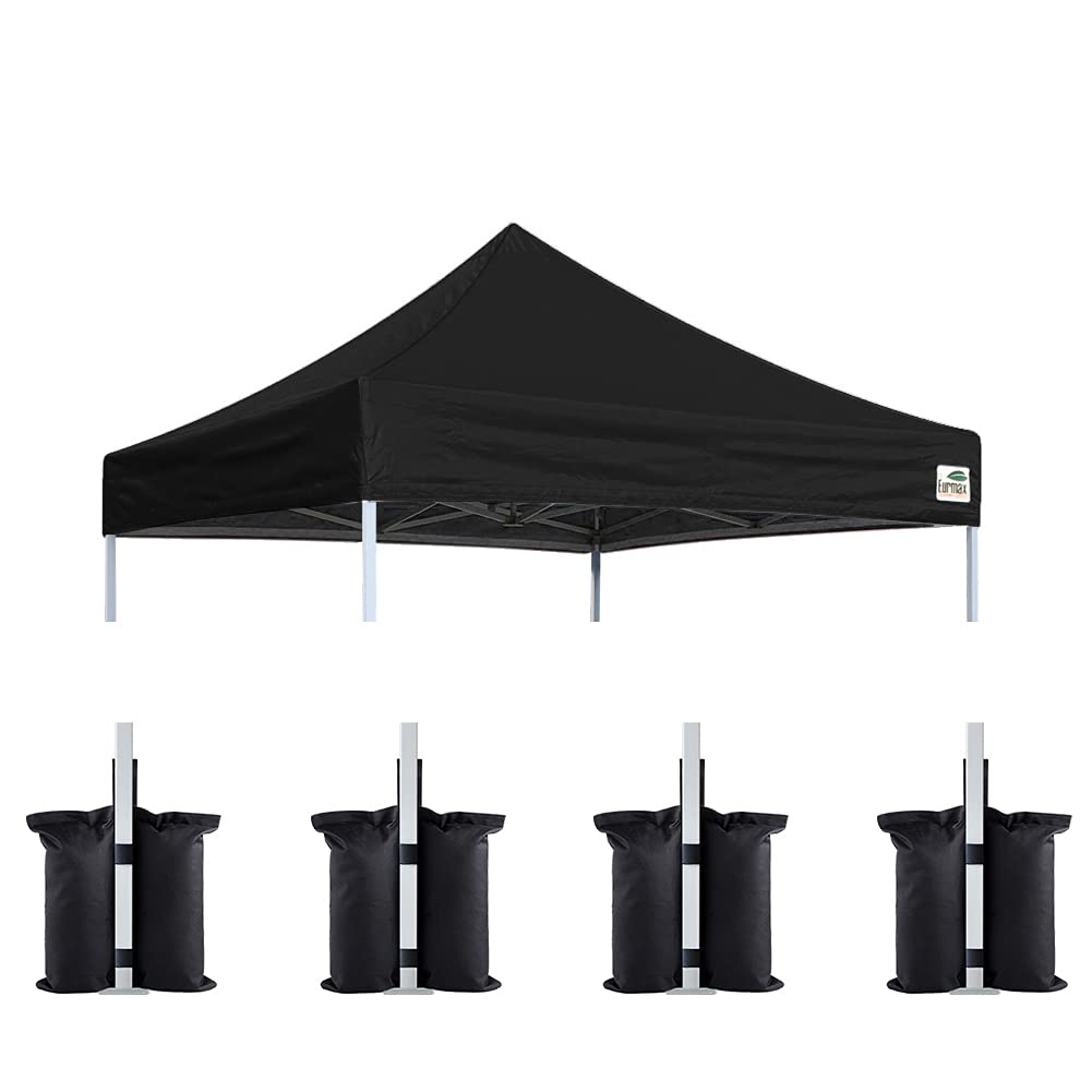 Photo 1 of Eurmax USA Pop Up Canopy Replacement Canopy Tent Top Cover, Instant Canopy Top Cover ONLY,Bonus 4PC Pack Canopy Weight Bag(8x8, Black)