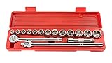 TEKTON 11651 1/2-Inch Drive Pro Socket Set, SAE, 17-Piece