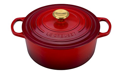 Le Creuset Enameled Cast Iron Signature Round Dutch Oven, 5.5 quart, Red