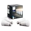 Philips Hue White 4-Pack A19 LED Smart Bulb, Bluetooth & Zigbee compatible (Hue Hub Optional), Works with Alexa & Google…