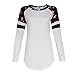 AIMTOPPY Women Floral Splice Print Long Sleeve Round Neck Pullover Blouse Tops T Shirt (S)