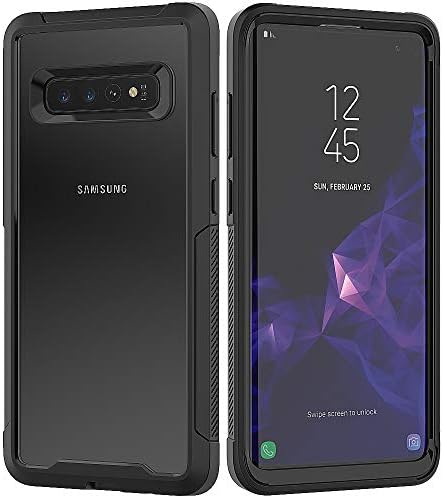 Galaxy S10E Case, Ankoe Shockproof Transparent Enhanced Grip Protective Cover PC Frame Full-Body Heavy Duty Dropproof Bumper Armor Case for Samsung Galaxy S10E 5.8" 2019 Model (Black)