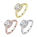 TIVANI [Eternity Love Women's Pretty 18K Rose Gold Plated Princess Cut CZ Crystal Engagement Rings Best Promise Rings for Her Anniversary Cocktail Arrow Wedding Bands Collection Jewelry Rings