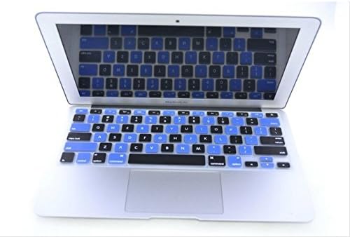 Durable keyboard Cover Protector - HQF Silicone Rubber Keyboard Cover Skin for MacBook Air 13" / MacBook Pro 13" 15" with Retina Display(Blue&Black)