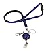 Royal Blue Bling Lanyard w/ Badge Reel & Attachments