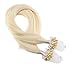 Moresoo 24 Inch Platinum Blonde Hair Extensions Micro Beads Human Hair Micro Loop Ring Human Hair Extensions Platinum Blonde #60 Real Human Hair Extensions 50g 50 Strands