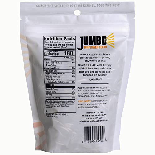 JUMBO SUNFLOWER SEEDS, Mega No Salt, 5.5Ounce (Pack of 12) Pricepulse