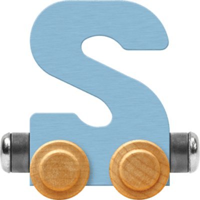 NameTrain Pastel Letter Car S - Made in USA (Blue)