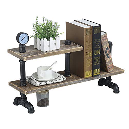 MBQQ Industrial Pipe Wood Shelf Desk Organizer,24