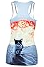 Leapparel Women's Cute Explosion Cat Printed Sleeveless T Shirt Tank Tops Vest Shirt