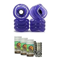 Fathom by Shark Wheel 70MM Wheel Set, Purple w/Shiver ABEC 7 Bearing Set of 8