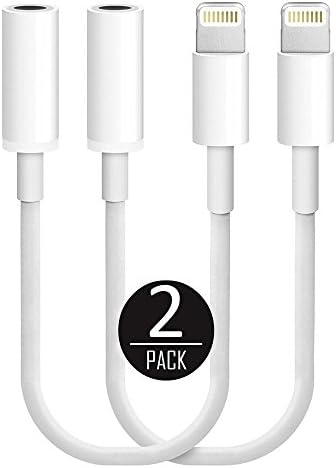 2 PACK For iPhone Lightning to 3.5 mm Headphone Jack Adapter Female Headphone Cable Adapter For iPhone 7, 7 Plus, 6, 6s, 6 Plus, 6s Plus,iOS10 Suitable
