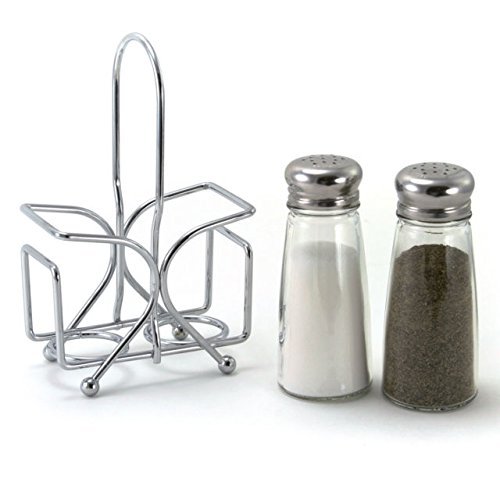 Salt and Pepper Shaker Set with Rack by Tablecraft Amazon.co.uk