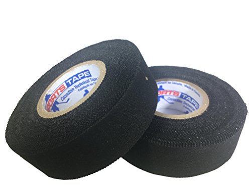 Sports Tape ATHLETIC TAPE (Hockey Lacrosse Stick Tape, Baseball Bat Tape) 2 Pack (Black, 1"x82 Feet)