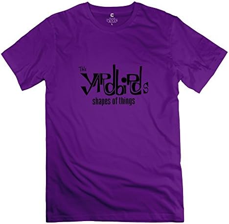 Hoxsin Men's The Yardbirds Band Retro Casual T Shirt Purple US Size S