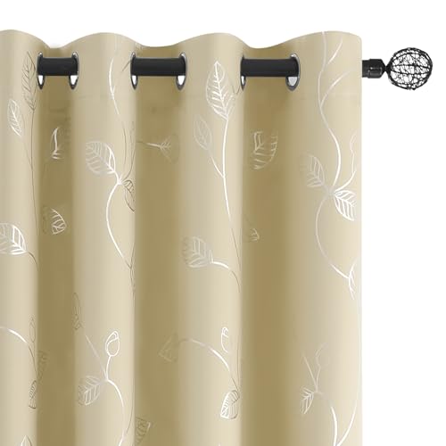 BUHUA Wave Silver Leaf Blackout Curtains