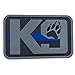 uuKen K9 Dog Paw Patch PVC Canine Thin Blue Line with Hook Fastener Back for Hats Caps Bags Backpacks Clothing Vest Jackets (Grey)