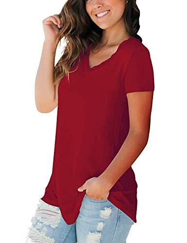 Plus Size Women's T Shirt Blouses Short Sleeve Tops V Neck Summer Basic T Shirts