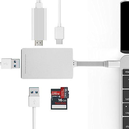 USB C Hub, Colisivan 6 in 1 Type C Hub with HDMI Port,USB-C Charging Port,SD &amp; MicroSD Card Reader and 2-Ports USB 3.0 Portable for New MacBook Pro / 12-Inch and More Type-C Devices (Silver)