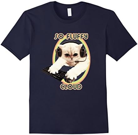 Men's PopularMMOs "So Fluffy Cloud" T Shirt graphic Small Navy