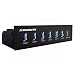Kingwin Front Panel USB 3.0 Hub 7 Port Include One Fast Charging USB 2.1A Charging Port.  For PC, USB Flash Drives, Transfer Speed up to 5 Gbps, Fits any 5.25" Computer Case Front Bay primary