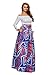 Annflat Women's African Floral Print Maxi Skirts A Line Long Skirts With Pocket X-Large Multi4