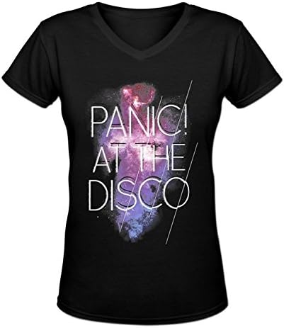 Gflkjhl Women's colorful panic at The disco Slim Fit V-neck T-shirt